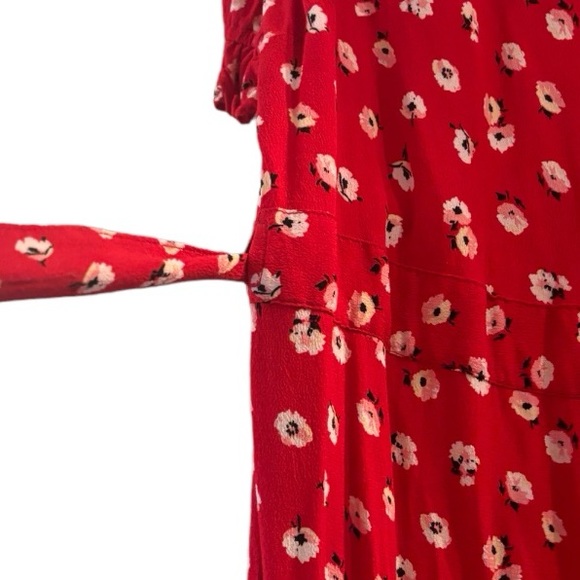 Ghanda Red Floral Wrap Dress - S - Picture 8 of 12